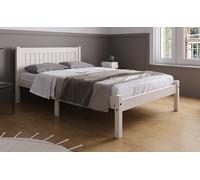 Birlea Rio Wooden Bed Frame, Double, White Dimensions: 4′6″ x 6′3″ (135cm x 190cm)