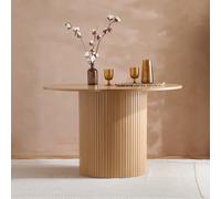 Birlea Round Fluted Dining Table Axel in Brown Birlea Brown