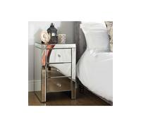 Seville 3 Drawer Mirrored Bedside