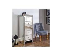 Birlea Seville 5 Drawer Narrow Chest Mirrored In Silver Silver One Size