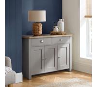 Birlea Sideboard Cream & Oak Highgate 3 Door 2 Drawer Navy Farmhouse Shabby Chic in Grey Birlea Grey