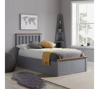 Single Grey Ottomam Bed 3FT Storage Bed Frame Birlea Phoenix