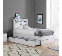 Single White Storage Bed Frame Birlea Alfie 3FT Drawer Bed 90cm Birlea White Single
