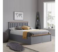 Solid Wood Ottoman Storage Bed Frame Phoenix Gas Lift Birlea Dark Grey King