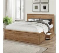 Birlea Stockwell Kingsize Rustic Wood Effect Bed Frame -Oak