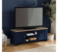 Birlea Tv Unit Blue Oak Highgate Large Entertainment Navy Farmhouse Shabby Chic Blue One Size