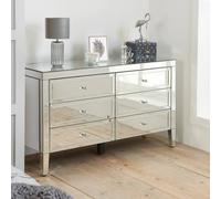 Birlea Valencia 6 Drawer Chest Mirrored In Silver Silver One Size