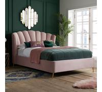 Pink Double Ottoman Bed Frame 4FT6 Fabric Storage Bed Birlea Lottie Fan Design