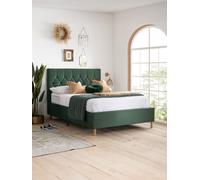 Birlea Velvet Fabric Ottoman Bed Frame Storage Loxley in Green | Size: King Birlea Green King