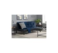 Birlea Velvet Sofa Bed Aurora 3 Seater Settee Modern Fabric in Navy Birlea Navy
