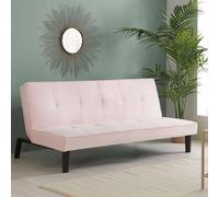 Velvet Sofa Bed Birlea Aurora 3 Seater Settee Modern Fabric Birlea Pale Pink One Size