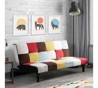 Multi Coloured Sofa Bed Birlea Rainbow 3 Seater Settee Fabric Scandinavian Retro Birlea Multi One Size