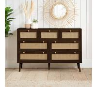 Croxley 7 Drawer Rattan Chest of Drawers - Brown - Birlea - Wilko