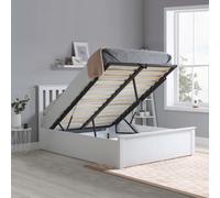 Birlea White Wood Double Ottoman Bed And Mattress Bundle Phoenix Nebula 135Cm 4Ft 6