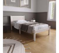 Birlea White Wood Single Bed And Mattress Bundle Rio Air Sleepsoul 90Cm 3Ft