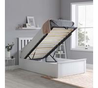 Birlea White Wood Single Ottoman Bed And Mattress Bundle Phoenix Nebula 90Cm 3Ft