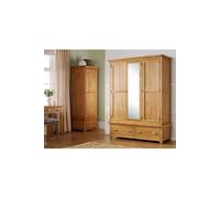 Woburn Oak 3 Door 2 Drawer Wardrobe
