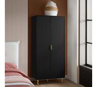 Birlea Zara 2 Door Fluted Wardrobe One Size Black