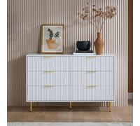Birlea Zara White 6 Drawer Chest Fluted Bedroom Storage