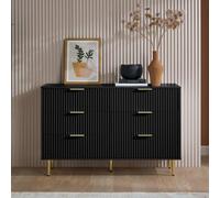 Birlea Zaza Black 6 Drawer Chest Fluted Bedroom Storage Birlea Black