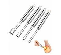 BIRLOZA 4 Piece Stainless Steel Apple Corer Set, Removes Cores from Apples and Pears, with Hanging Eyelet, Kitchen Aid (4 Sizes: 2 cm, 1.4 cm, 1 cm)