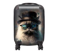 Warren Reed - Designer Birman Cat Face Glasses & Hat Splashart Suitcase | Size: Mini Cabin Warren Reed - Designer Multicolor Mini Cabin