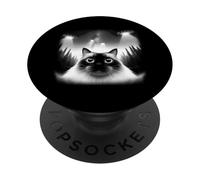 Birman Cat Selfie With UFO - Funny Graphic Alien Lover PopSockets Adhesive PopGrip