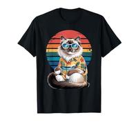 Birman Cat Sunglasses Hawaiian Beach Summer Vacation T-Shirt