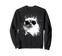 Birman Cat With Sunglasses White Splash Art Cats Cool Sweatshirt
