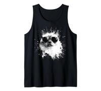 Birman Cat with Sunglasses White Splash Art Cats Cool Tank Top