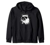 Birman Cat With Sunglasses White Splash Art Cats Cool Zip Hoodie