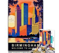 Birmingham Alabama Jigsaws 1000 Pieces for Adults,Challenging Game And Family Play with Fully Interlocking Randomly Shaped Pieces 50x75cm