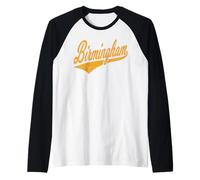 Birmingham Alabama Varsity Script Classic Sport Jersey Style Raglan Baseball Tee