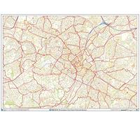 Birmingham City Centre Postcode Sectors Wall Map (C4) - Plastic Coated