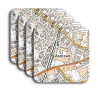 Birmingham City Stadium Map Coaster Set, St Andrews Map Set of 4 Coasters, Coaster Gift Set for Birmingham City Supporter