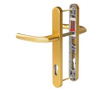 Birmingham Hoppe Gold Pair Handle 92PZ or 92mm Sprung Lever UPVC Door Set, PVC PVCu Centre to Centre fixings 215mm