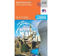 Birmingham Map | Weatherproof | Walsall, Solihull & Redditch | Ordnance Survey | OS Explorer Active Map 220 | England | Walks | Hiking | Maps | Adventure