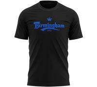 Birmingham Mens T Shirt Lager Style Funny 1875 Blue Wembley Trophy Tee Retro Football Supporter, XL, Black