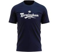Birmingham Mens T Shirt Lager Style Funny 1875 Blue Wembley Trophy Tee Retro Football Supporter, XL, Navy