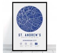 Birmingham St. Andrew's Stadium Map | Framed & Prints | City Minimalist Gift FC Football Fan Poster Art Artwork Gift For Him Memorabilia | Father's Day Christmas Birthday