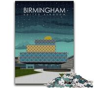 Birmingham Travel Poster Puzzles 1000 Pieces for Adults, for And 14 Years And over Brainteaser Family Games Christmas Birthday Gifts 1000pcs(50x75cm)