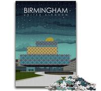 Birmingham Travel Poster Puzzles for Adults And Teenagers, Pattern Assembly Deal As Gifts for The Whole Family Suitable for And 14 1000pcs(26x38cm)