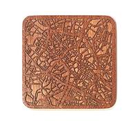 Birmingham, UK Map Coaster by O3 Design Studio, One Piece, Sapele Wooden Coaster with City map, Multiple City Optional, Handmade