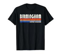 Birmingham United Kingdom Retro 70s 80s Style Value Graphic T-Shirt, Men, Black, XL
