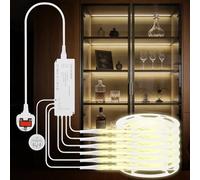 Birnetek 6-in-1 COB LED Strip Light, 6×3.3ft 4000K Neutral White Flexible Led Cob Strip Lights with Touch Sensor, Dimmable Cabinet Cob Light Strip for Kitchen, Wardrobe, Shelf, Showcase