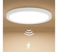 Birnetek® LED Ceiling Light with Radar Sensing 2-Pack, White 1530LM LEDs Round Flush Ceiling Lamp for Bathroom, 3 Color (3000K/4000K/6500K), Timable (30S/60S/120S) for,Kitchen,Bedroom,Hallway