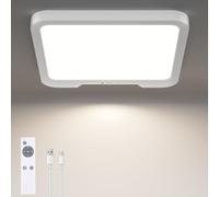 Birnetek® Motion Sensor Ceiling Light, 500LM Rechargeable Ceiling Light with Remote, 8000mAh Battery Ceiling Lights Wireless Motion Ceiling Lights 5-15㎡ 3 Lighting Modes for Loft, Shed, Garage