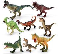 BIROHOSR Dinosaur Playset with 14" Indominus Rex & 8 Detailed Dino Figures - Educational Toy for 3-8 Year Old Boys Girls (Movable Jaw Dino 8 PCS)