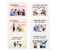 BIROYAL 12 PACK Welcome to The Team Cards with Envelopes & Stickers, 105x148mm Welcome Greeting Card, Blank Inside Welcome Cards for Employees Coworkers
