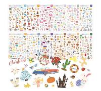 BIROYAL 12 Sheets Planner Stickers, 500+ Pcs Seasonal Calendar Stickers, Diary Sticker Set for Adults, Journaling Supplies for Scrapbook, Planner, Calendar & Diary, Bullet Journal Accessories